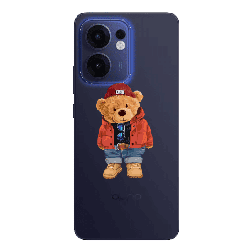 Oppo Reno 13 F Bear in a hat Transparent Silicone TPU Θήκη